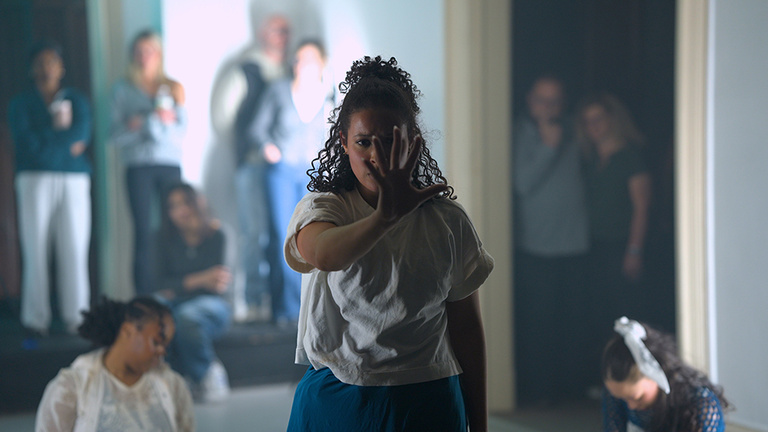 Victoria Lefler (MFA '26) performing in Emily Culbreath's (MFA '25) thesis 