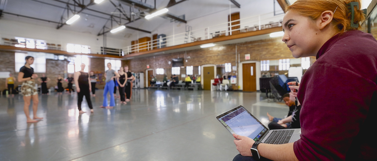 Katelyn Perez leads students in rehearsal